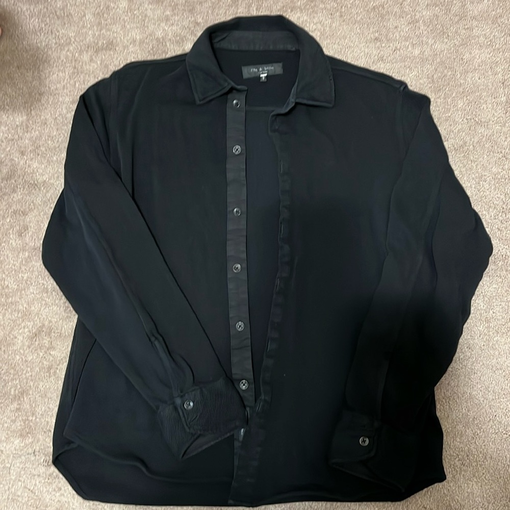 RAG & BONE Men’s Black Textured Button Down Size M! Like new!!!